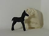 Tallada a mano Potro Negro Lotte – Sievers de grifo 8,5 cm Con bolsa de algodón pesebre figura