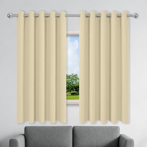 Rideau occultant 330x230 crème isolant froid chaleur à oeillets - 2