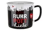 Bavaria-Home-Style-Collection Tasse mit Spruch- Ruhrpott Liebe - Kaffeetasse 390 ml aus Keramik Kaffeebecher Motiv Kohlenpott Ruhrgebiet Geschenk-Ideen für Geburtstag, Ostern, Weihnachten