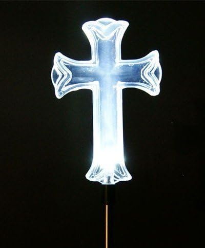 Solar LED Cross Light, Solar Powered Garden Decor Stake Yard LED Outdoor Landscape Light