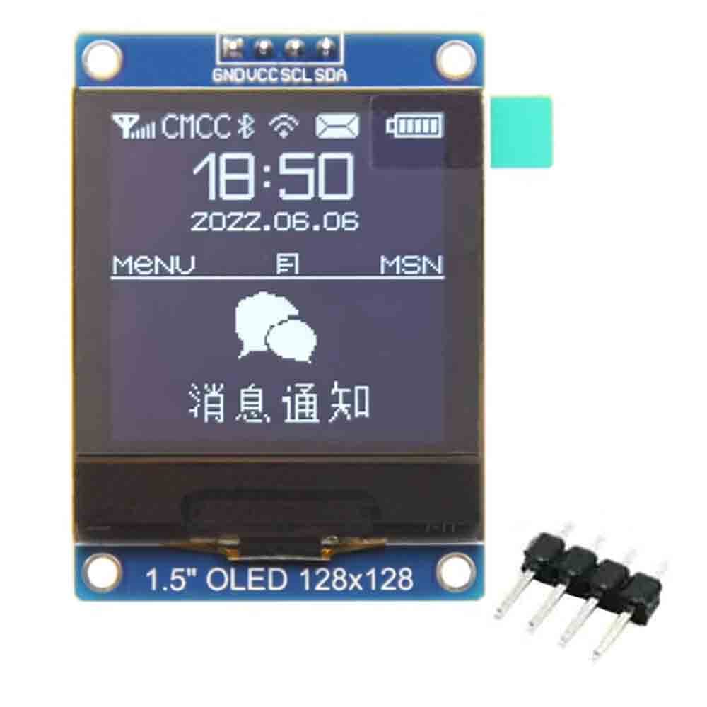 Display OLED 1.5 Pollici SSH1107 | Schermo 128x128 Pixel Con Interfaccia I2C/SPI - Per Arduino E STM32 - Foto 8