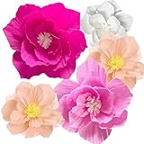 5 Pezzi Decorazioni Pompon, Decorazioni Floreali Carta, Fiori Carta Crespa, Decorazione Compleanno, Rosa Rossa, Rosa, Arancione, Bianco, Feste Matrimonio, Baby Shower, Feste Compleanno