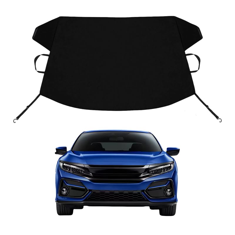 Image of Civic Custom Windshield Cover for Ice and Snow for Hon-da Civic Windshield Snow Cover 600D Shade Blocks Winter Frost Hail Protector Car Accessories