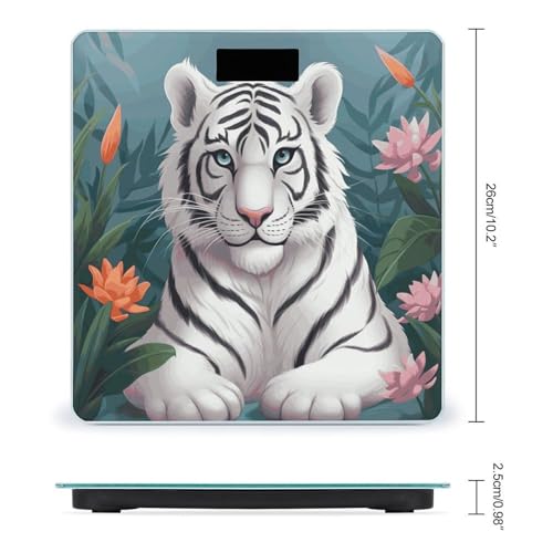 Balanza digital Cute White Tiger para peso corporal miniatura 2