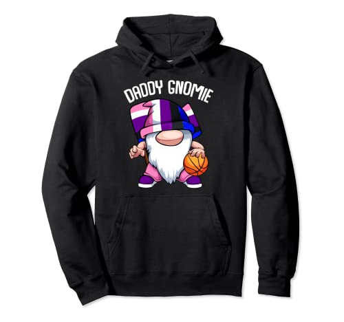 Volleyball Daddy Gnome LGBT-Q Genderfluid Pride Flag Color Pullover Hoodie