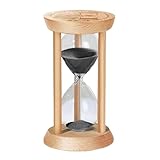 SuLiao Wooden Sand Timer 2 Minute Hourglass, Wood Black Sand Clock, Small Watch 2 Min Timer, Hour Glass Sandglass for Home, Reloj De Arena, Office, Decorative, Game, Classroom