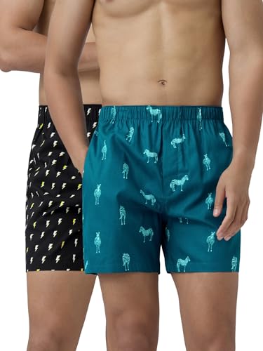 Image of XYXX Men's Remix Regular Fit Cotton Printed Boxer with Dual Pocket & No Marks Waistband (Pack of 2)