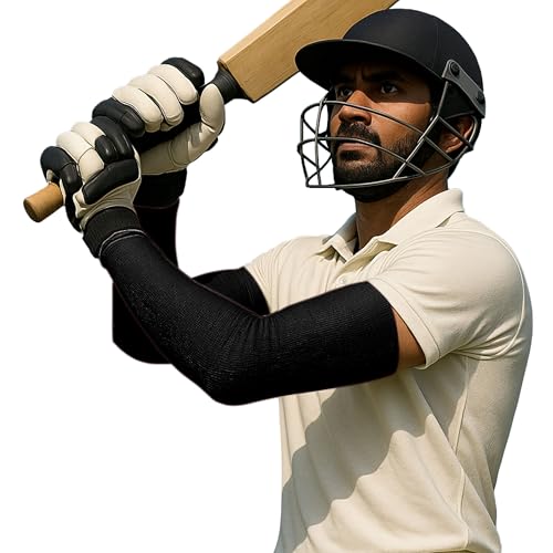 Image of Nivia Cricket Arm Sleeves Roll for Men & Women, UV Protection, Breathable Fabric, Stretch Fit for Training & Match Use, Black, 5M Roll