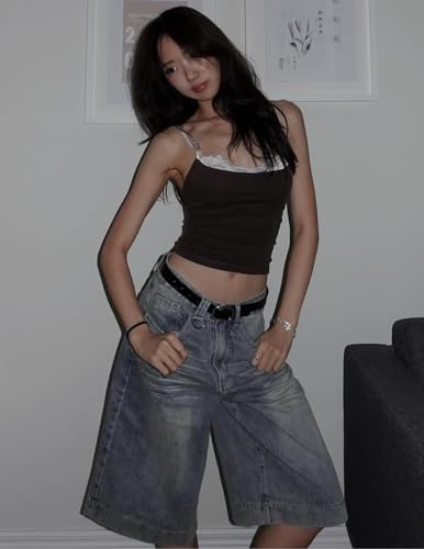 Aelfric Eden Womens Halter Tank Lace Patchwork Cami Top Crop Camisole Y2k Going Out Tops3