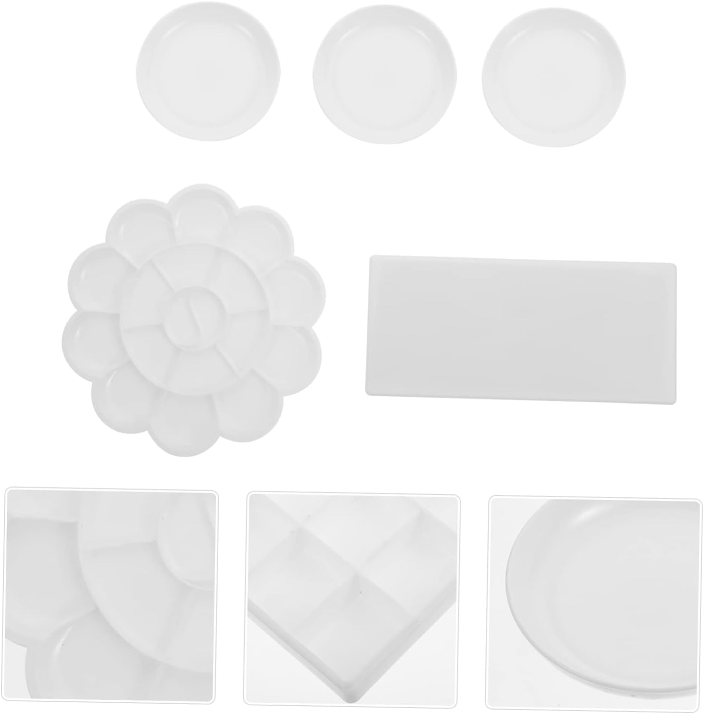 1Set Gouache Color Mixing Tray Artist Palette with Wells Lightweight and Portable Pigment Mixing Plate for Watercolor Painting for Art