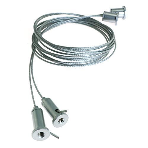 Light Suspension Cable 2PCS 2m/6.56ft Adjustable Pearl Chrome Stainless Steel Suspension Wire Cables Hanging Chains for Restaurant Shop Home Lights