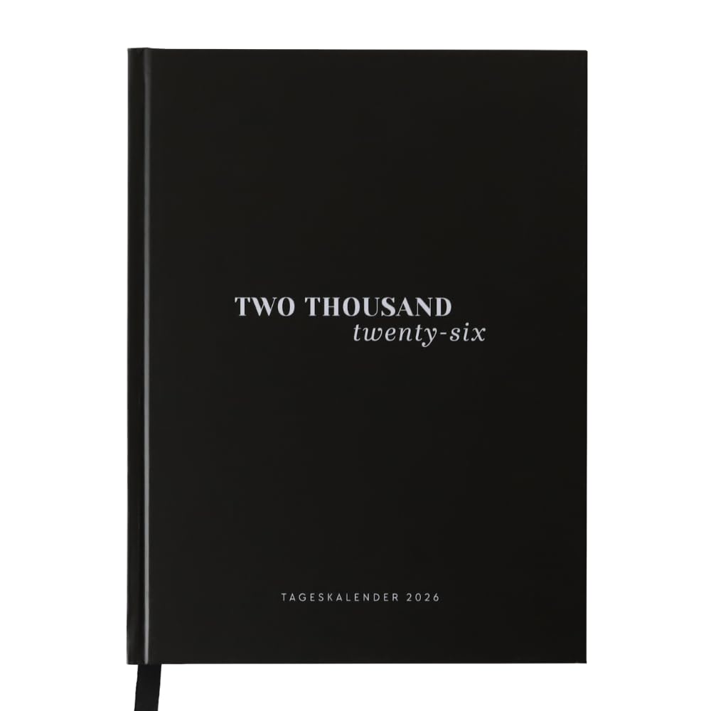 Odernichtoderdoch Tageskalender | A5+ Format | Mit Jahresübersicht, Zeitplan je Wochentag - Hardcover - 328 Seiten - ein Tag eine Seite - mit Registerstanzung & Lesezeichen (Version 2026 / schwarz)