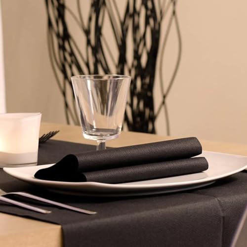 Nappes jetables pour restaurants et buffets noirs carrés 100cm - 4