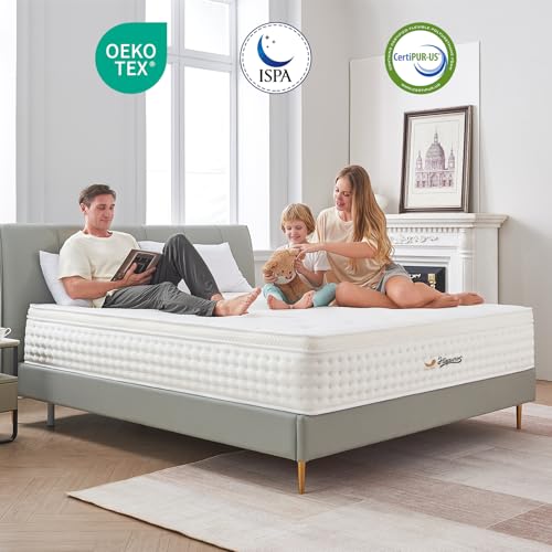 Hiepunos Double Mattress,10.2 INCH Hybrid Memory Foam and Individually Pocket Spring,4FT6 Double Bed Mattress Medium Firm,Ergonomic Pressure Reducing,Improve Sleeping(135x190x26cm) - Image 5