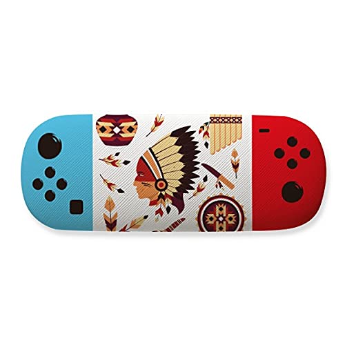 Étui de rangement pour lunettes antichoc à motif plumes traditionnelles