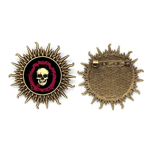 Broche ronde en métal pour Halloween dotée d'une attache robuste pour personnaliser vos vêtements