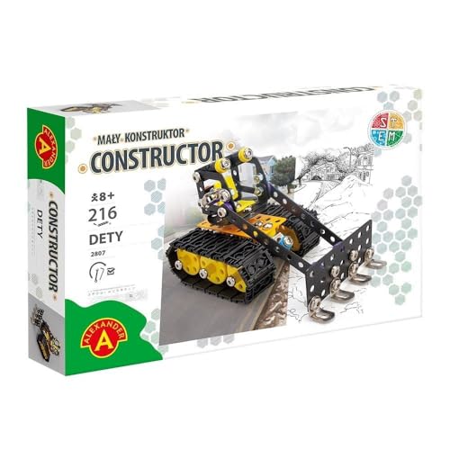 Constructor Dety – Jeu de Construction Métallique 216 Pièces – Bulldozer à Monter pour Enfants dès 8 Ans, Jaune