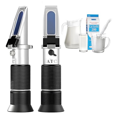 Milk Refractometer 0-20% | Handheld Refractometer Tester for Dairy Farms, Milk Adulteration Detection & Quality Control | Portable Optical Refractometer with ATC 10-30°C | Precision ±0.2%