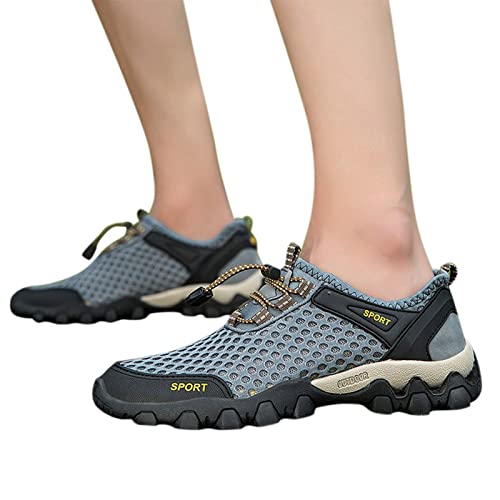 HINDOLA Men's Climbing Shoes Mesh Breathable Hiking Shoes Comfortable Outdoor Travel Shoes Lightweight Walking Shoes for Outdoor2