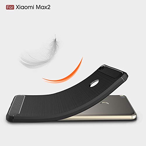 Image of JGD PRODUCTS Carbon Fiber Armor Drop Tested Shock Proof TPU Back Cover for Redmi Mi Max 2 (Black)