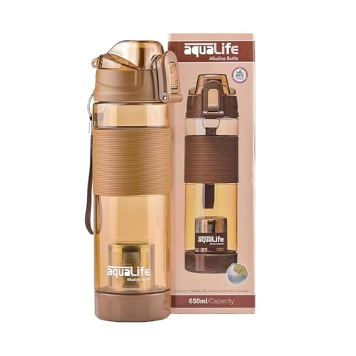 Image of ALKALINE Water Bottle 650ml | Bottle | Portable Water Bottle for Home, Office & Travel (Brown)