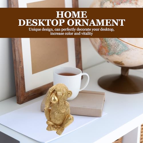 Figura decorativa de mono de resina para escritorio miniatura 6