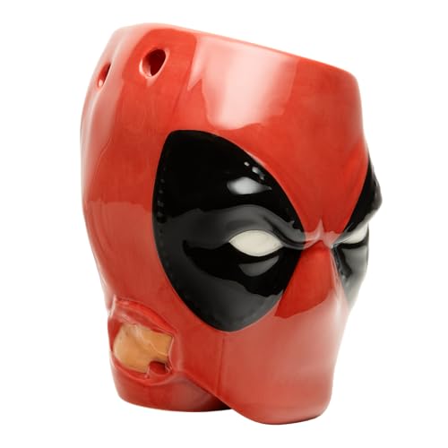 Paladone Deadpool Mask Pen Holder - Officially Licensed Marvel Plant Pot, Desk Accessories for Super Hero Fans, Novelty Gift, 13cm
