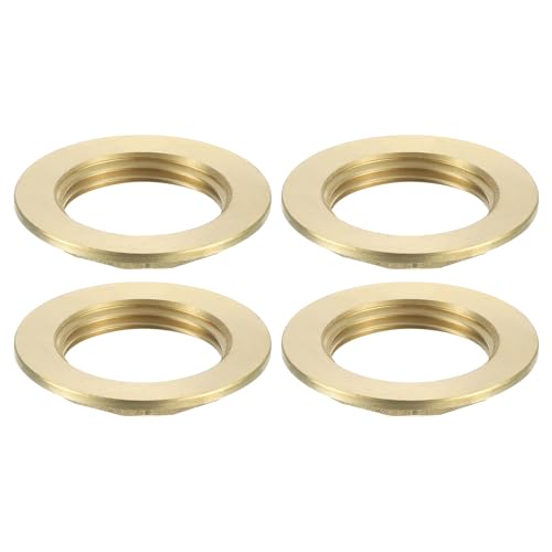 QUARKZMAN Dado Esagonale di Bloccaggio Flangia Esagonale per Raccordo Tubo G1, Dado Sottile per Fissaggio Filettato Femmina per Idraulica, Ottone 4Pz