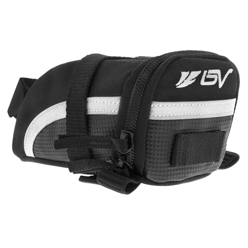 Image of BV Strap-On Bike Bag with Reflective Material - Saddle Bag with Seperate Divider for Small Items for All Your Essentials - Bike Pouch with Taillight Hanger for Maximum Safety (Saddle Bag, Small)