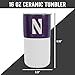 Rico Industries NCAA Northwestern Wildcats 16 oz Ceramic Tumbler with Silicone Grip, Deep Laser Engraved, Purple and White Colored Design with Slide Lid, Travel Coffee Mug, Matte Glaze