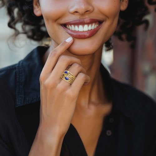 Image of Ross-Simons Gemstone Highway Ring in 18kt Gold Over Sterling