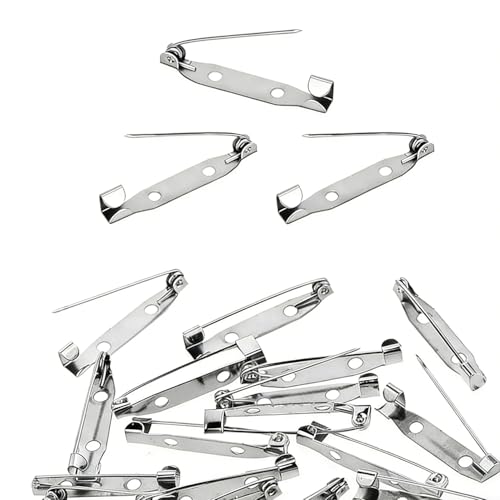 Barres Fermoir de Sécurité,60 Pièces Broches de Sécurité,Fermoir de Broche avec 2 Trous,Résistantes à la Rouille - Épingles à nourrice durables