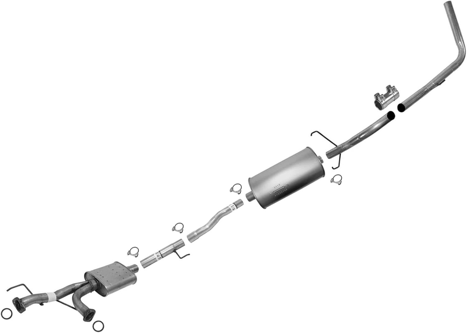 Replacement Parts for Muffler Tail Pipe Exhaust System for Toyota Tundra 2005 2006 4 Door Double Cab 4.7L 140.5" Inch Wheelbase