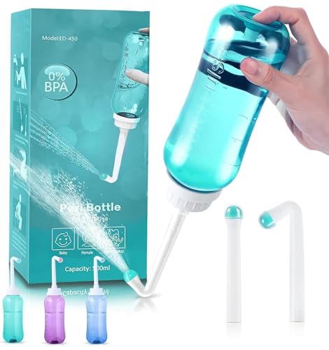 Po Dusche Intimdusche für Toilette - Podusche für Frau mit Taste Intimdusche Wochenbett & Portable Bidet mit 2 Düsen 500ML Mobiles Toilette Wasserdichtes Po Dusche für Frau Grün