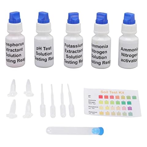 Asixxsix Soil Test Kit, Accurate Portable Universal Soil pH, Nitrogen, Phosphorous and Potash Tester, Easy To Use, Real Time Professional pH Test Solution for Lawns, Garden, Farm, Plant, Agriculture Cover