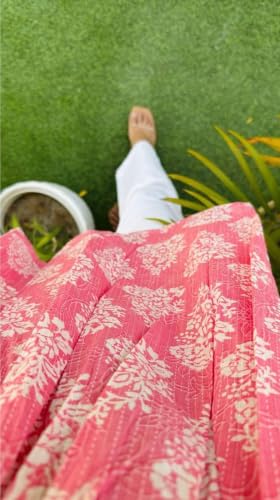 Image of Women's V Neck Short Kurti for Women | Floral Printed Cotton Blend Kurti | Full Sleeve Flared Tunic Top | Casual Ethnic Kurta Top for Women | Stylish Kurti with Jeans
