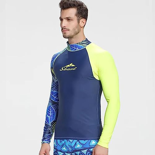 PISIQI Men's Splice UV Sun Protection UPF 50+ Skins Rash Guard Surfing Diving Swimwear Tight Long Sleeves Beach Surf Swim Top4