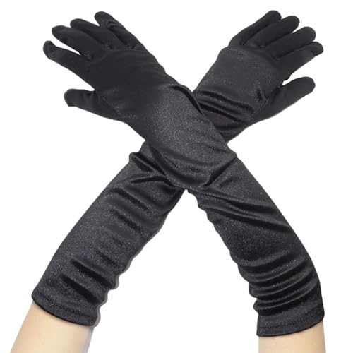 Little Girls Princess Toddler Dress Up Gloves - Satin Gloves for Halloween Costume Party Princess Cosplay2