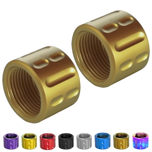 BZGREEN 2 Pack Thread Protector for 1/2 * 28 .22LR, .357 and 5/8 * 24 - Choose Size - Aluminum, Mulitiple Color Options (Tan, 1/2 * 28)