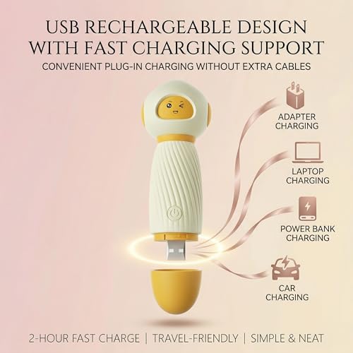 Image of KLEN Personal Body Massager for Women Handheld Rechargeable Wireless Waterproof Body Vibrating Massage Machine Easy to Use Double Action for Stress Relief and Self Use