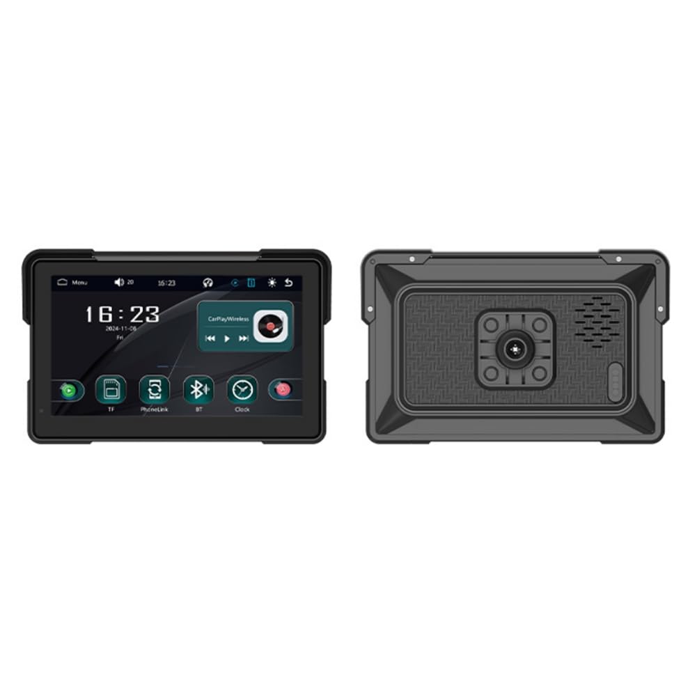 Écran de Navigation Moto Portable 7 Pouces Étanche Bluetooth sans Carplay Android Auto MP5 Lecteur
