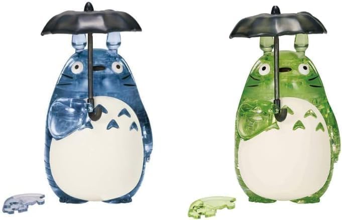 sugimura-yaStudio Ghibli Puzzle Crystal 42 Pieces Set of 2 Green and Gray Original 3D Crystal Puzzles