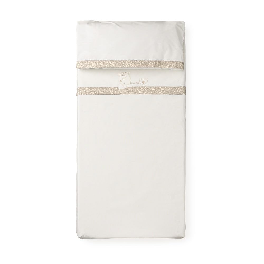 Various Juego de Sabana para Cuna 60x120cm (3 Piezas: Bajera, encimera y Funda de Almohada) de Algodon 100% Fabricado en España Modelo 03302 (Beige)