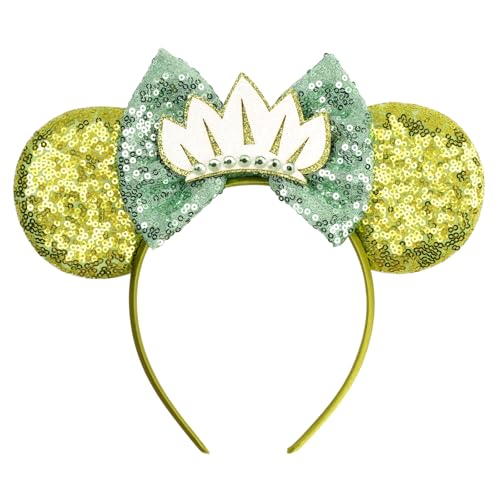 bianbaistar Enchanted Green Sequin Mouse Ear Headband...
