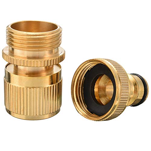 Connettori per Tubi Flessibili 2PC Ottone 3/4 di Pollice Tubo Rubinetto connettore rapido Filettatura Femmina Adattatore Garden Watering Connettori Hose Fitting .per casa, Giardino, Parco