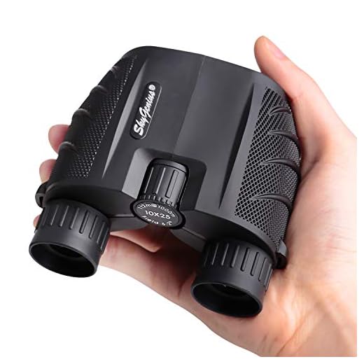 SkyGenius 10x25 Compact Binoculars for Adults, High Powered Binoculars Pocket for Concerts, Theater, Travel, BK4 Roof Prism FMC Lens Kid Binoculars for Bird Watching (0.53lb)