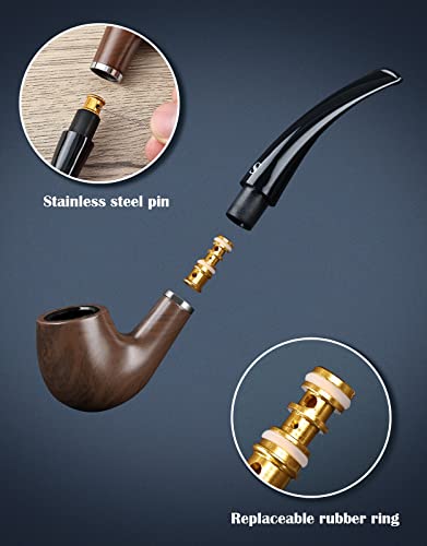 Joyoldelf Tobacco Smoking Pipe With Foldable Pipe Stand Holder And Smoking Accessories Including Pipe Screens, Pipe Bits And Pipe Cleaning Tool With Gift Box (Medium) #TOP4