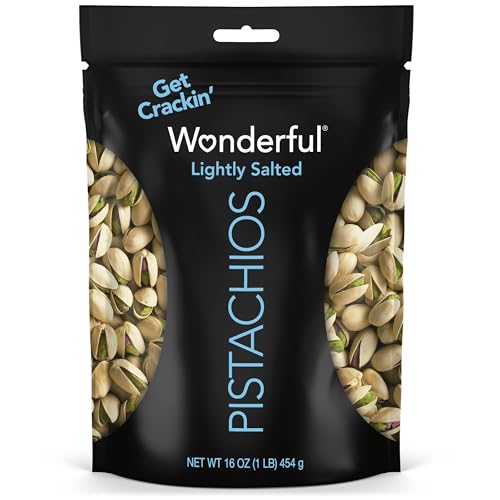 Wonderful Pistachios In Shell, Lightly Salted Nuts, 16 Ounce Resealable Bag - Healthy Snack, Protein Snack, Pantry Staple
