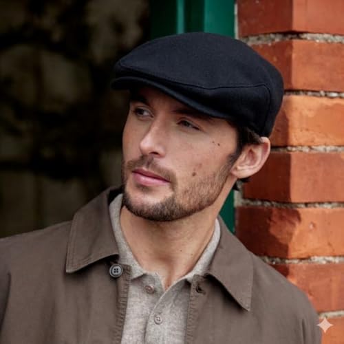 Image of Irish Newsboy Flat Cap for Men Made in Ireland, 100% Irish Wool