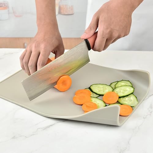 Image of Plastic Cutting Board Set, Non-Slip Chopping Boards for Meat, Veggies, Fruits, with Easy Grip Handle, Dishwasher Safe (Set of 3)